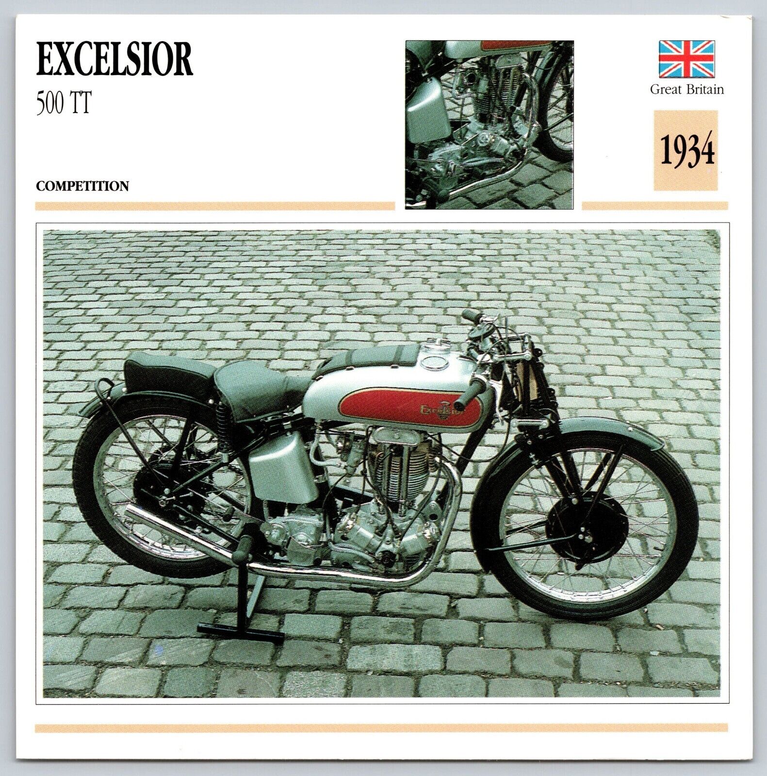 Excelsior 500 TT 1934 Great Britain Edito Service Atlas Motorcycle Card