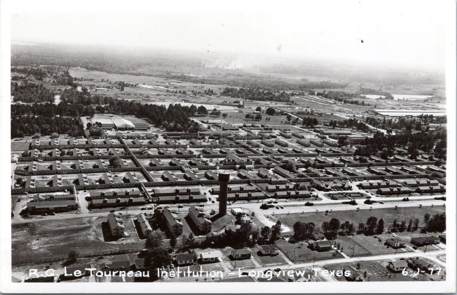 RPPC Aerial View, RG Le Tourneau Institution, Longview Texas - Photo Postcard