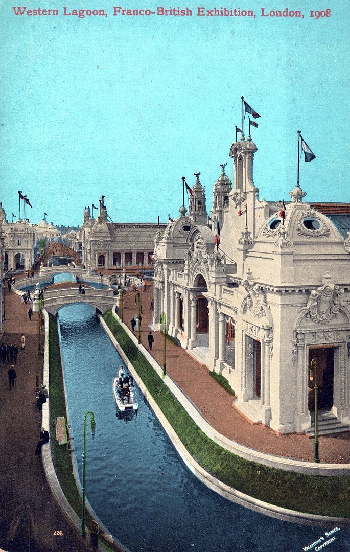 1908 Franco-British Exhibition Western Lagoon Postcard