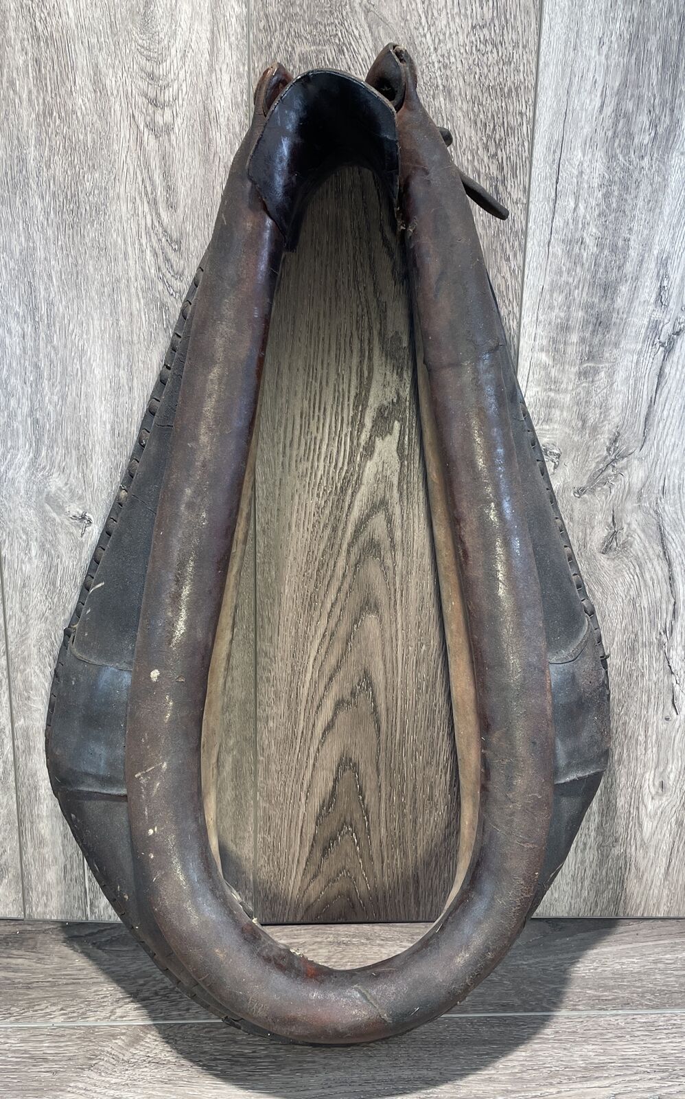 Vintage Leather Horse Mule OX Collar Harness Yoke Decor Western 19in Inside