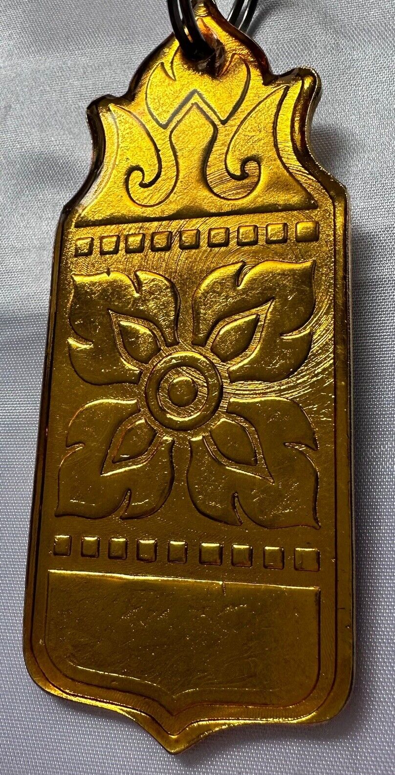 Bangkok Thailand Chunky Gold Brass High Gloss Laminated Hotel Room Key Fob