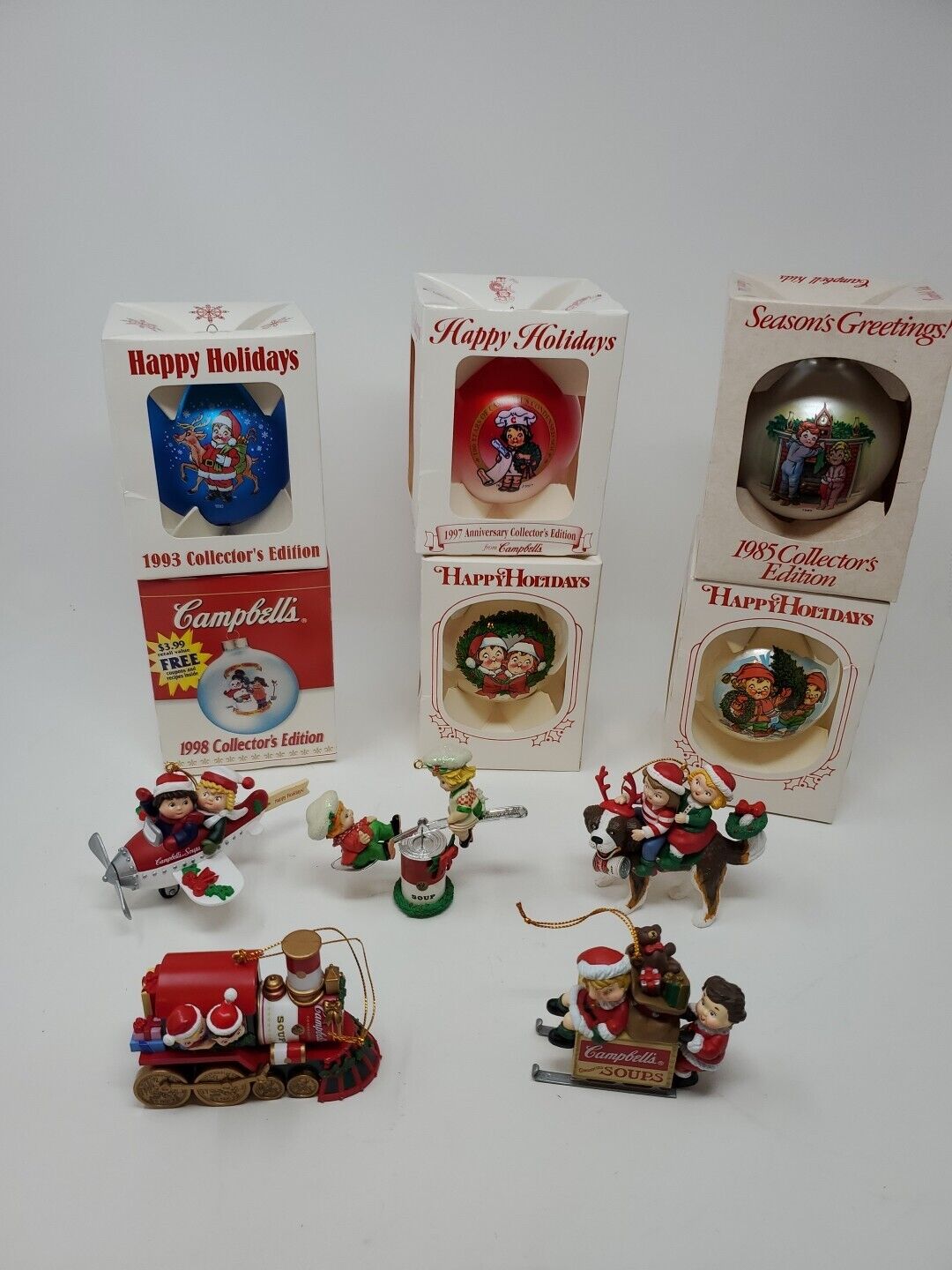 Lot of 11 Campbells Kids Soup Christmas Holiday Ornaments