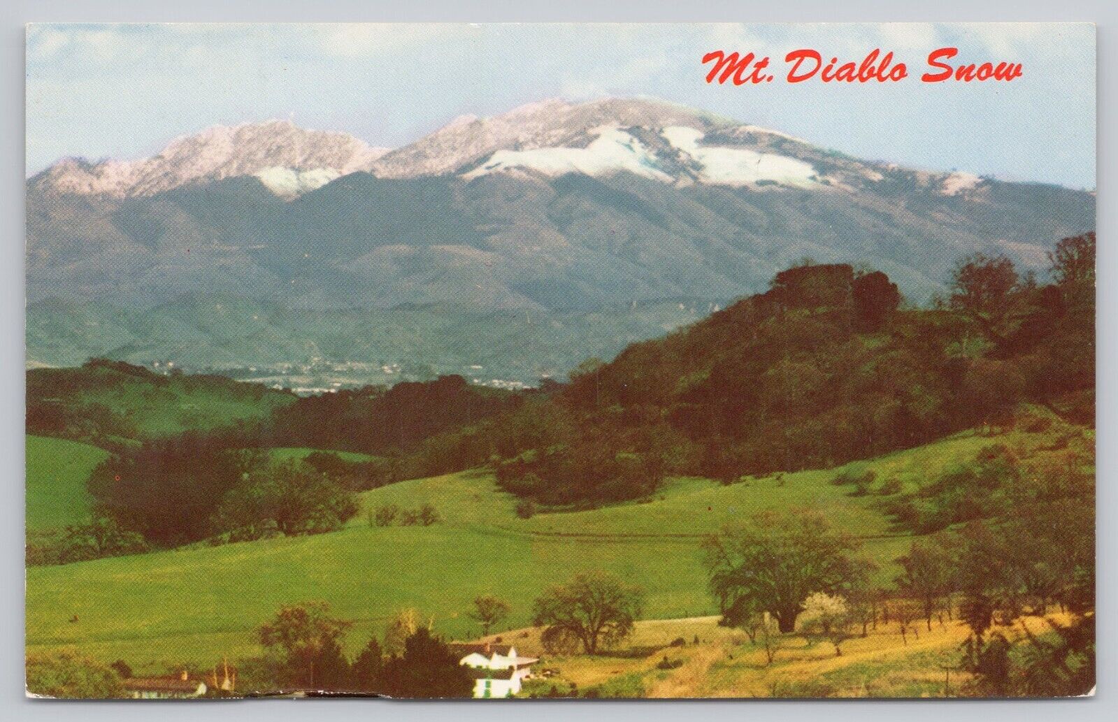 San Francisco California, Snow Capped Mount Diablo, Vintage Postcard