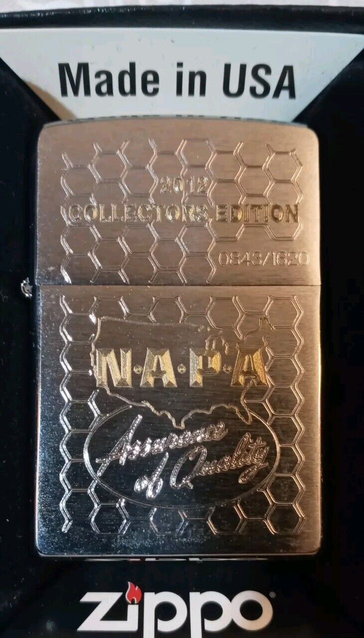 2012 Collectors Edition NAPA Zippo Lighter NAPA Auto Parts #0843/1620 NEW W/BOX