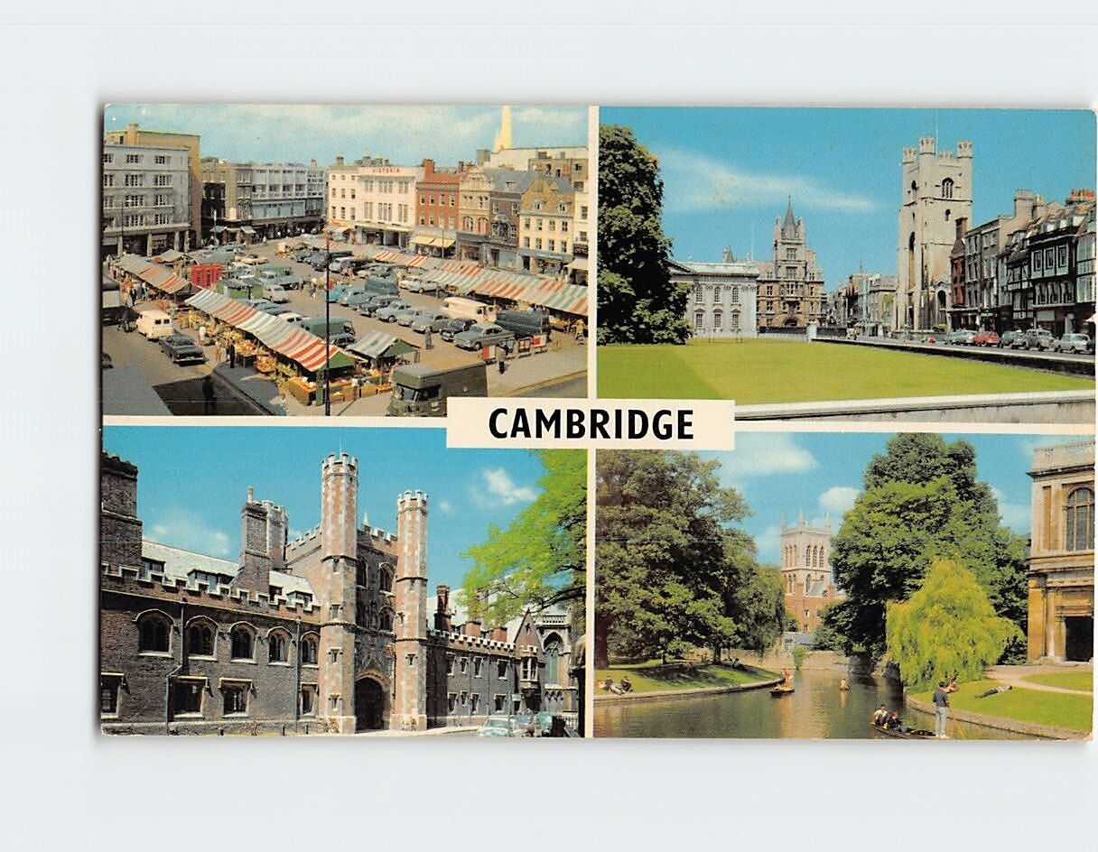 Postcard Famous Places in Cambridge, England