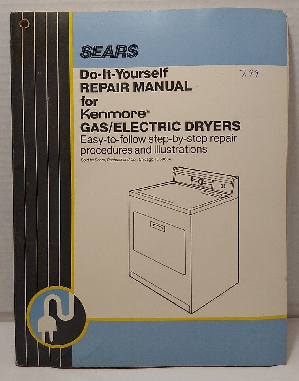 Vintage 1990 SEARS Kenmore Original GAS/ELECTRIC DRYER MANUAL Appliance Book