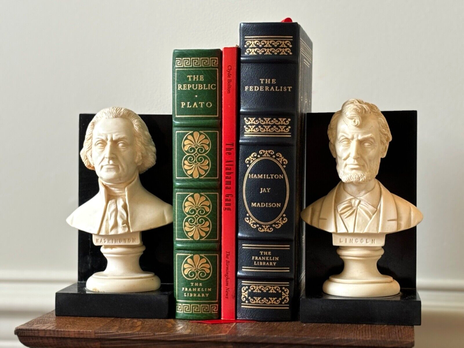Vintage George Washington & Abraham Lincoln Bookends Made in Italy