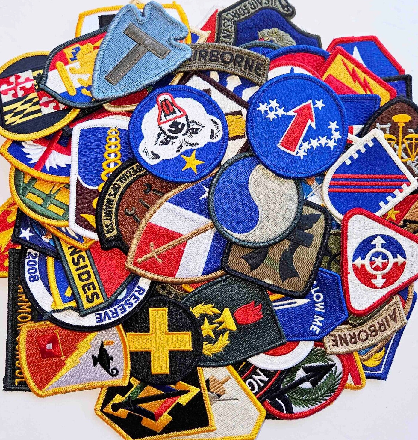 10 Assorted U.S Military Army & Air Force Multicolor Unit Insignia Patches