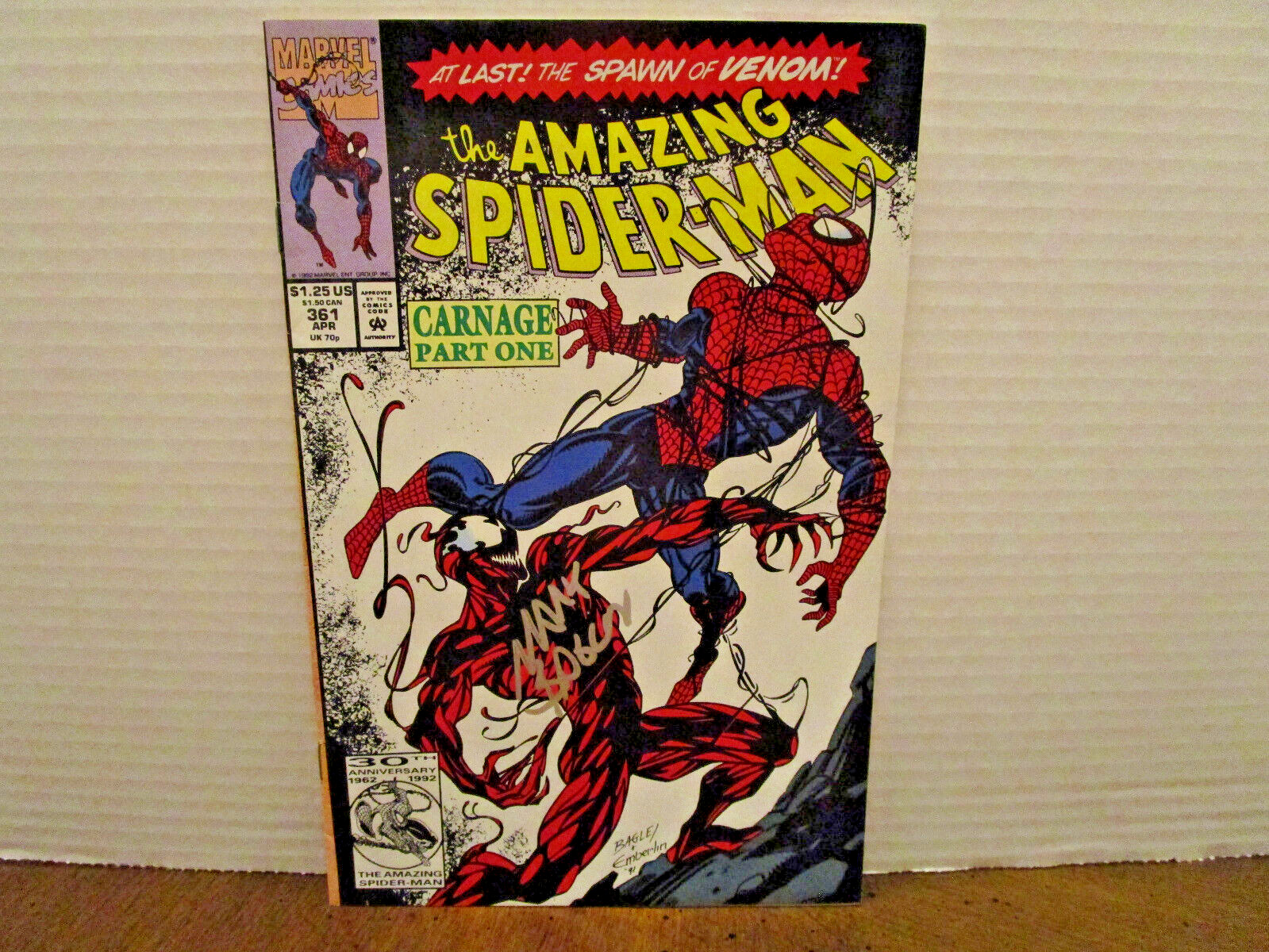Amazing Spider-Man #361 - 1st App Carnage 1992 Marvel Comics NM Signed/M. Bagley