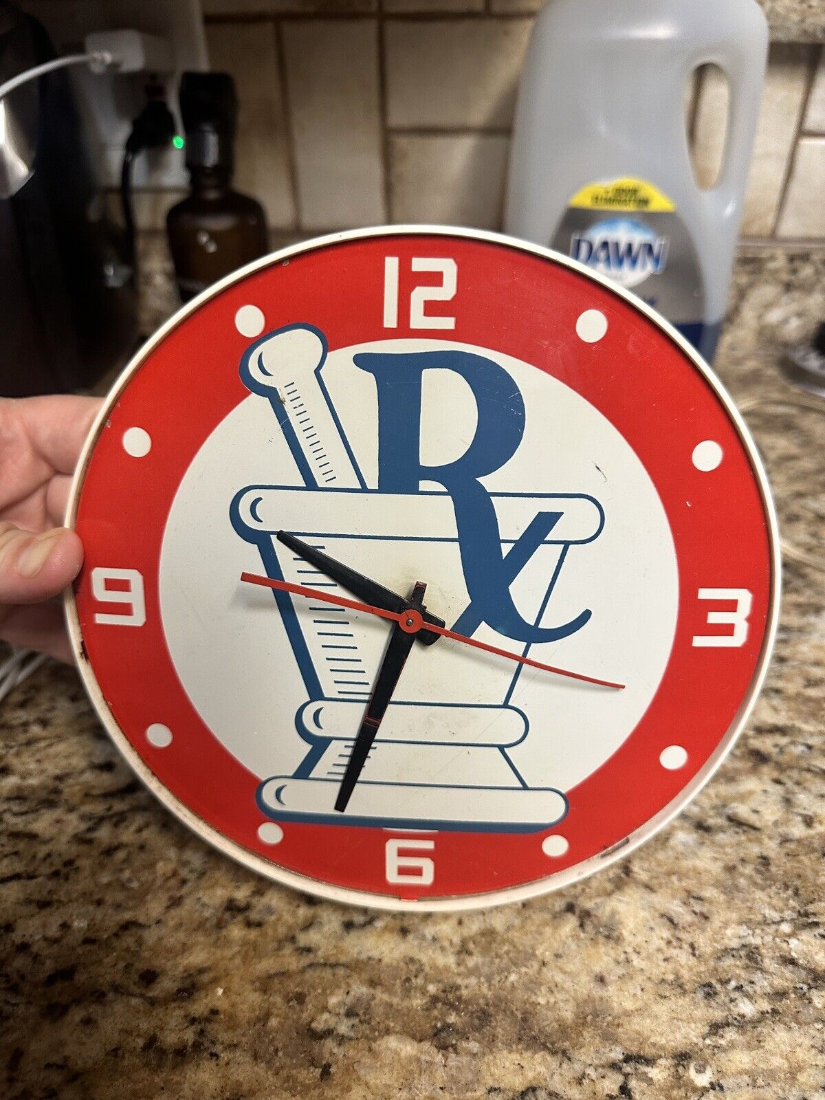 Vintage General Electric RX Pharmacy Advertisement Clock. Works Made In USA
