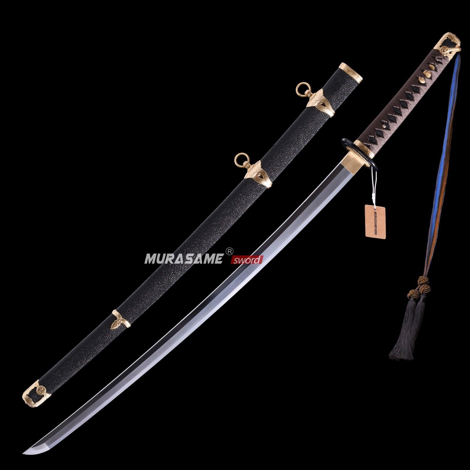 MURASAME Navy Officer's Sword  (Type 97) Clay Tempered Suguha Hamon Top Handmade