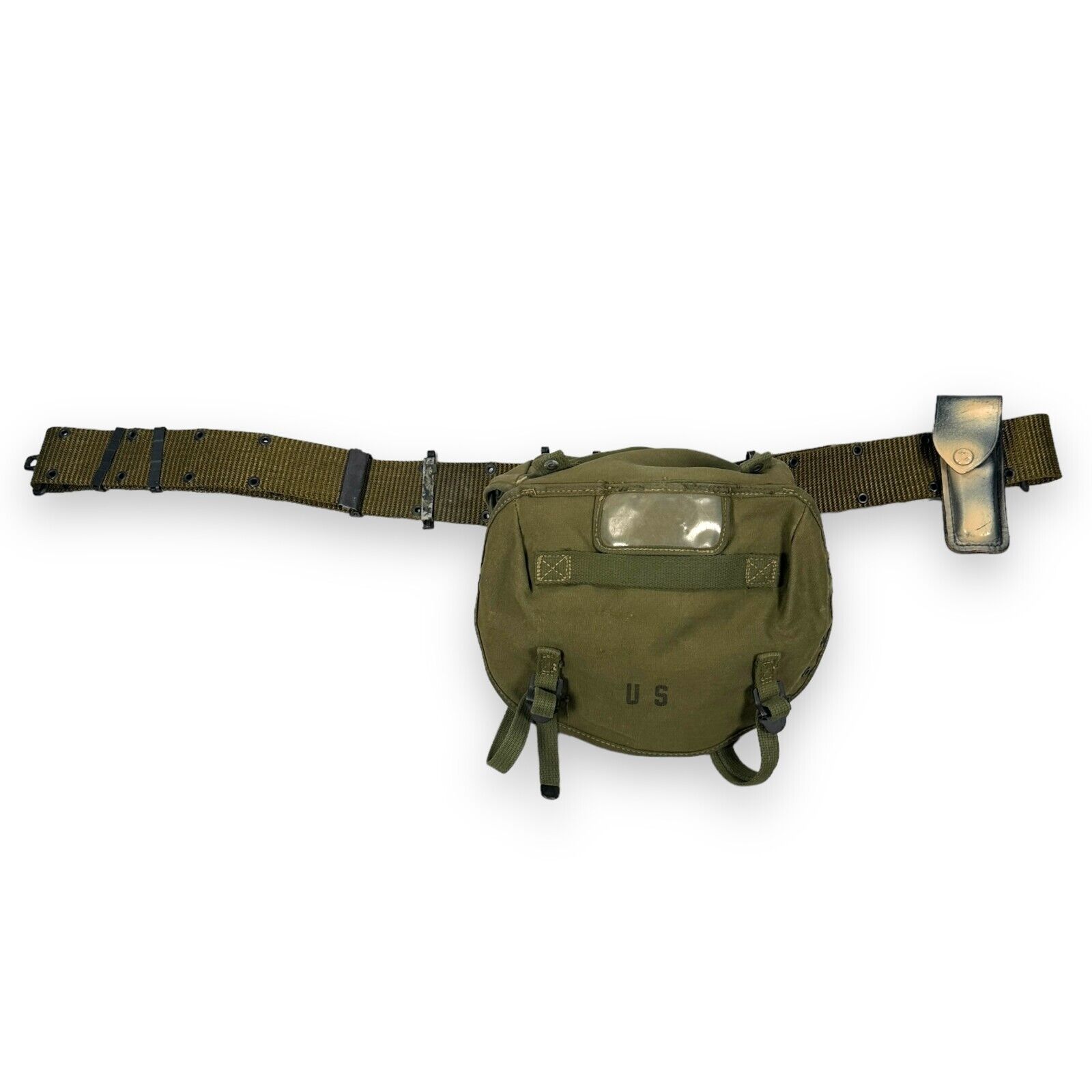 Vintage M1961 Green US Army Field Pack Combat Butt Pack Belt Buck 110 Sheath USA
