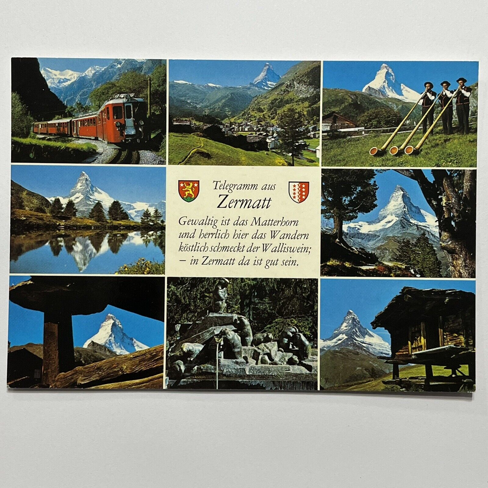 Mountain Snowcapped Alps Vintage Postcard Europe ⭐️ Switzerland Collage