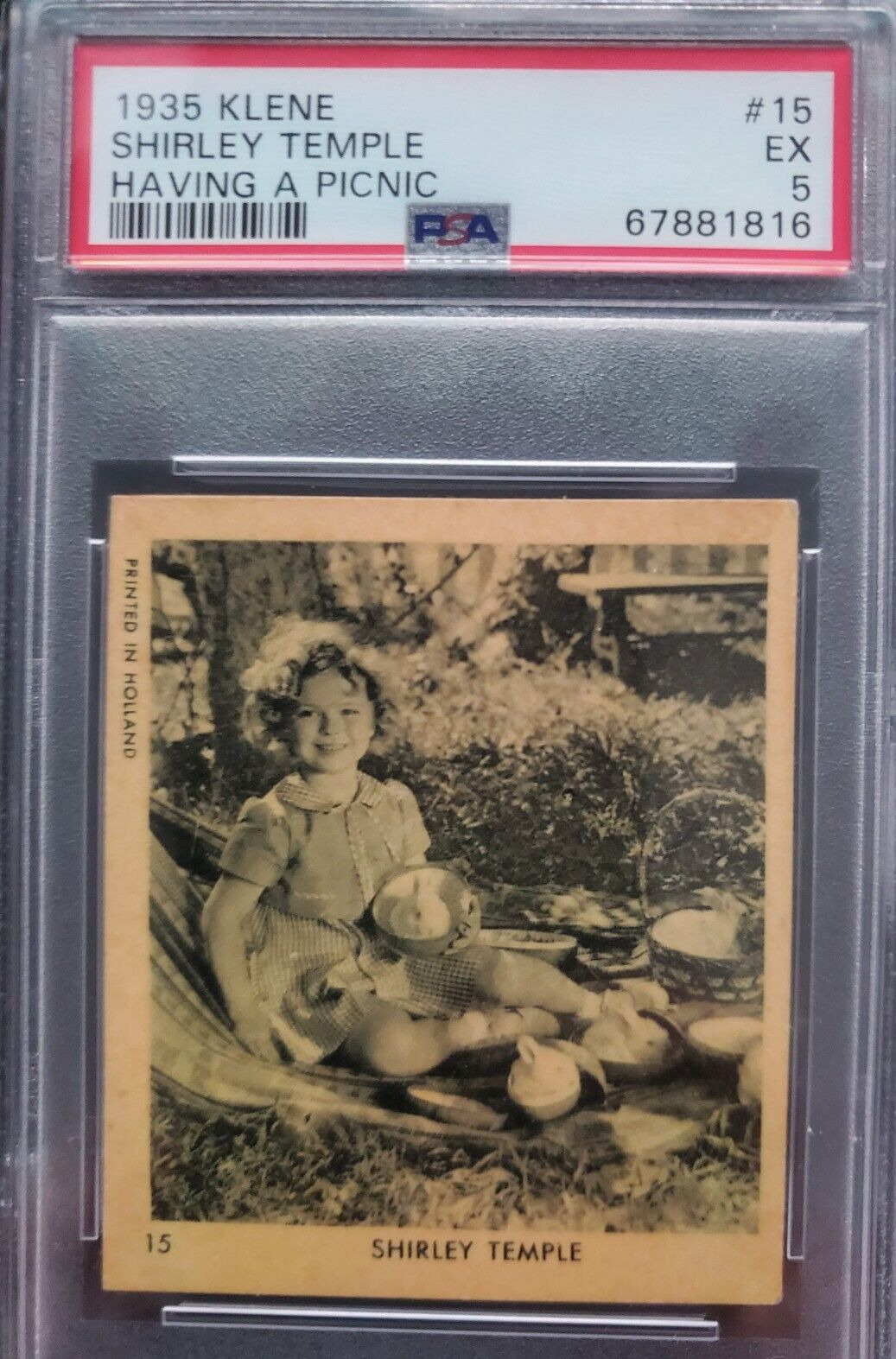 1935 Klene - Shirley Temple - Having Picnic - #15 - PSA 5.  Wonderful card....