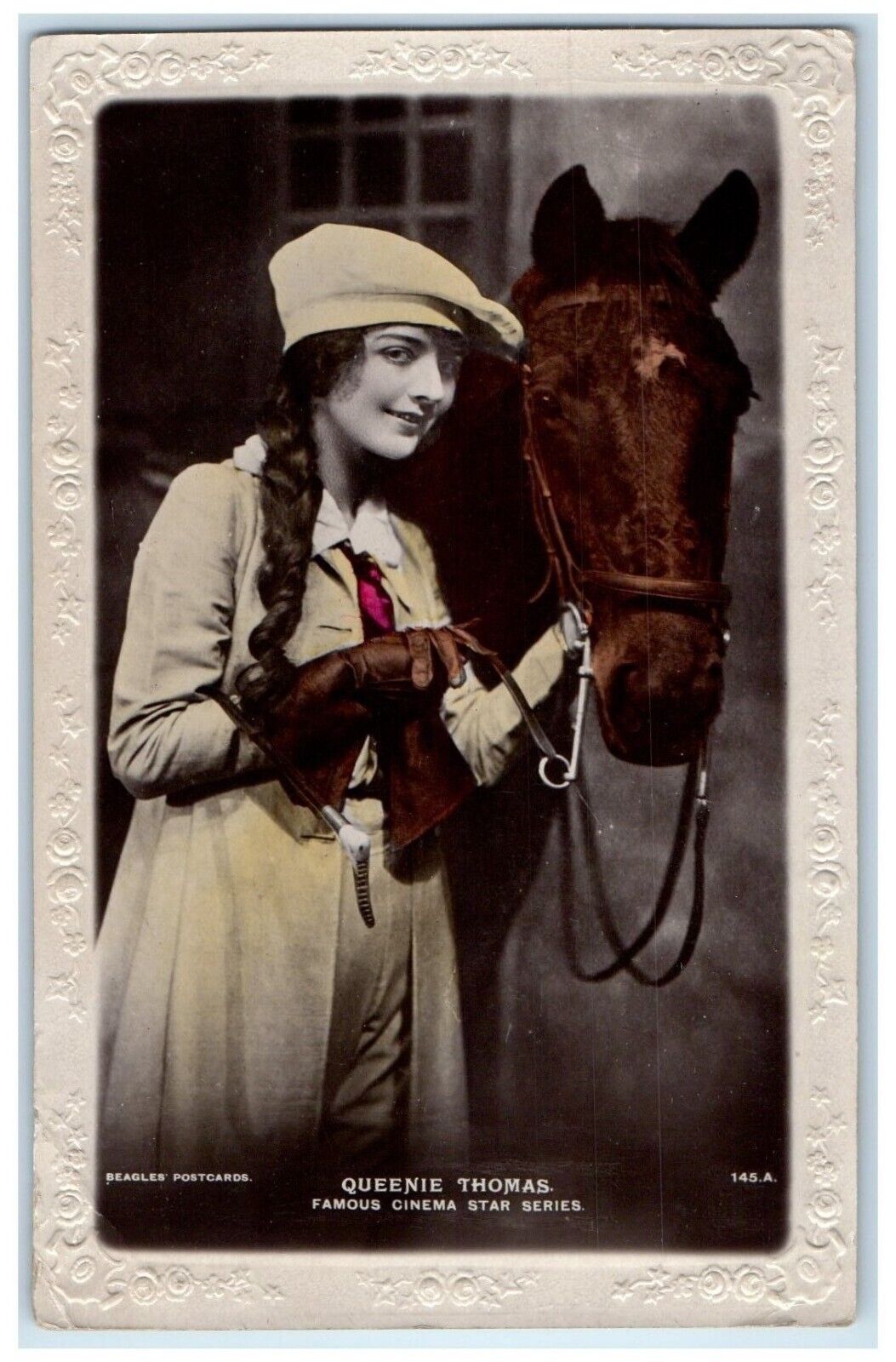 c1910's Queenie Thomas Famous Cinema Star Actress RPPC Photo Antique Postcard