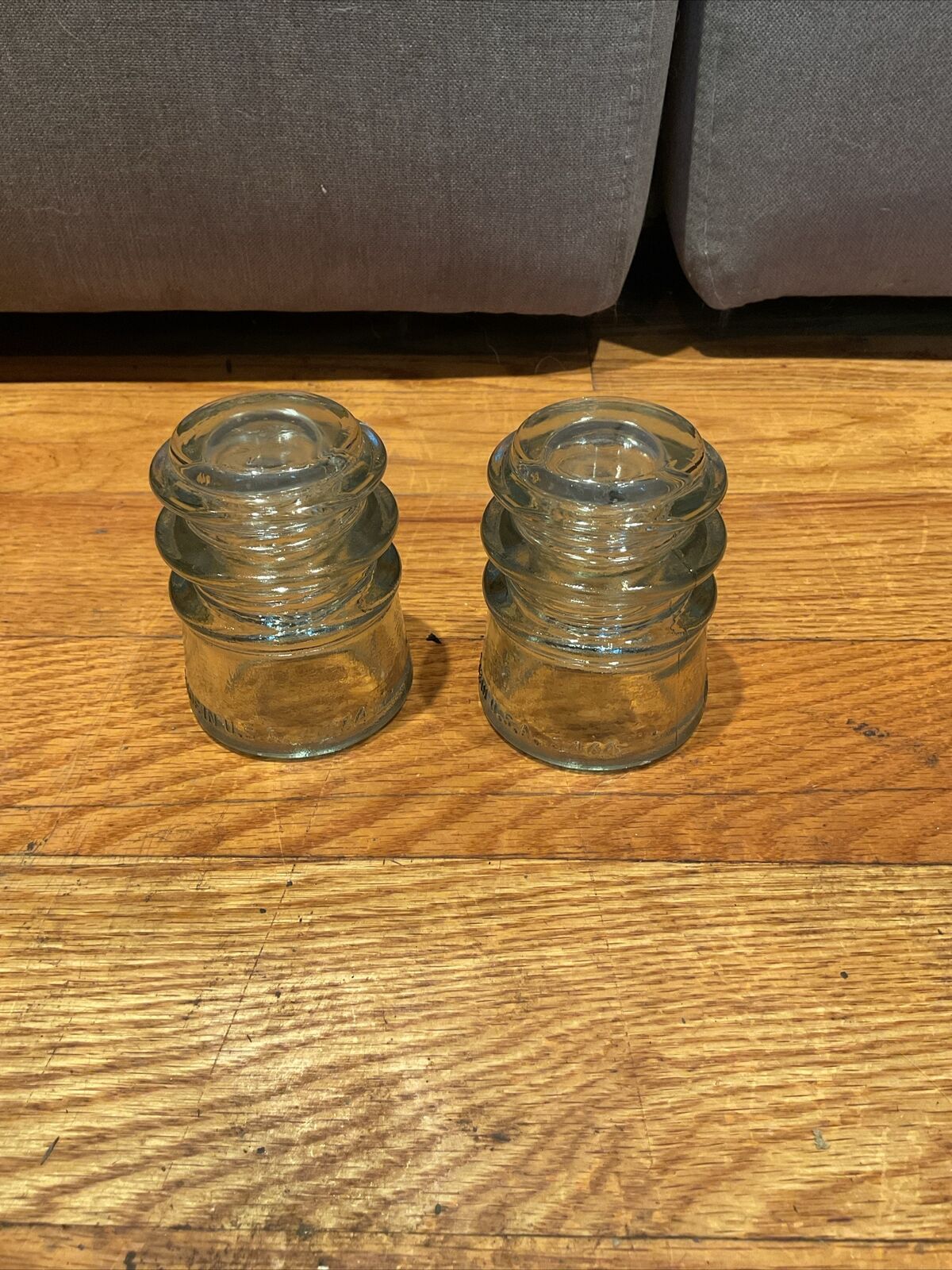 Lot Of 2 Armstrong No3 Clear Glass Insulator 1964 VTG Awesome Shape