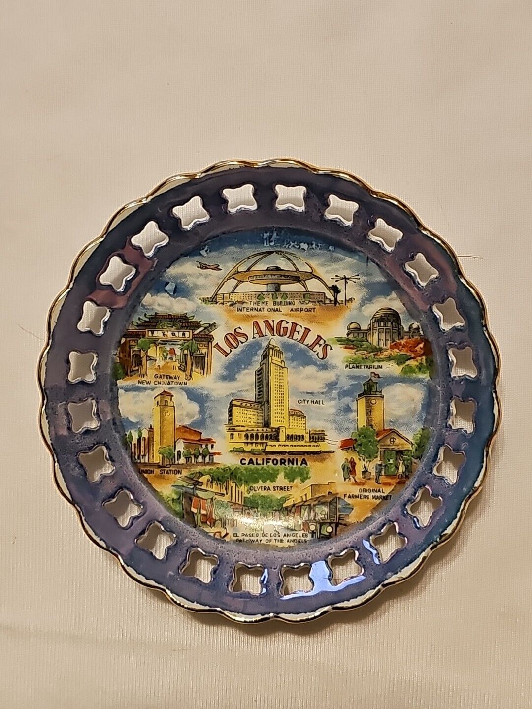 Vintage Los Angeles California Trinket Dish Tourist Souvenirs