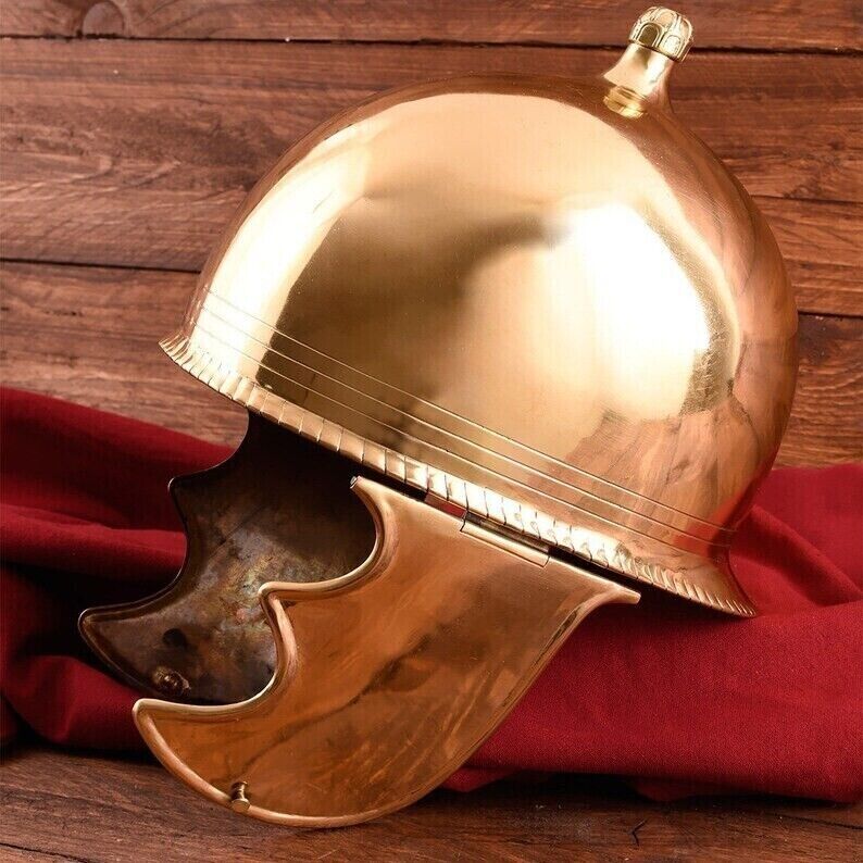 Roman Ulfberth Montefortino Republican Steel Brass Plating Helmet 18 ga