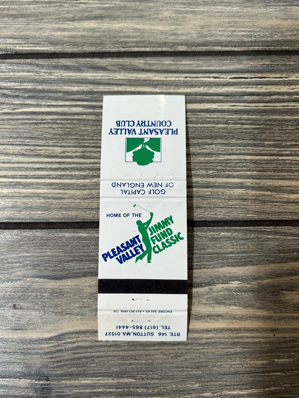 VTG Jimmy Fund Classic Pleasant Valley Country Club Matchbook Cover