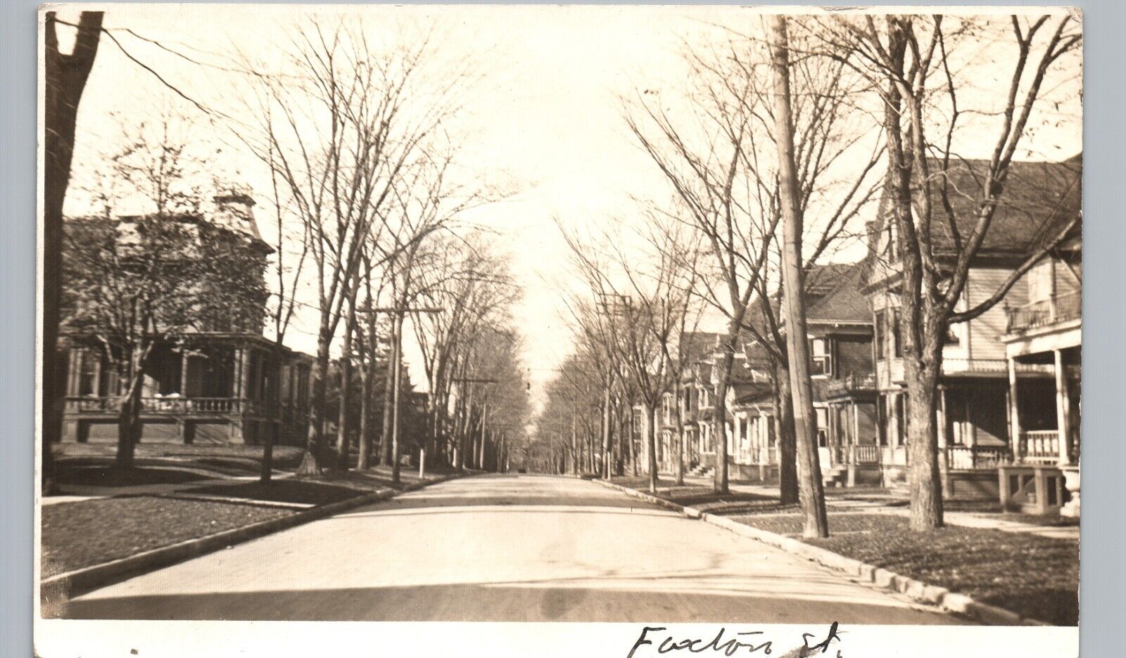 RESIDENTIAL STREET VIEW utica ny real photo postcard rppc houses road