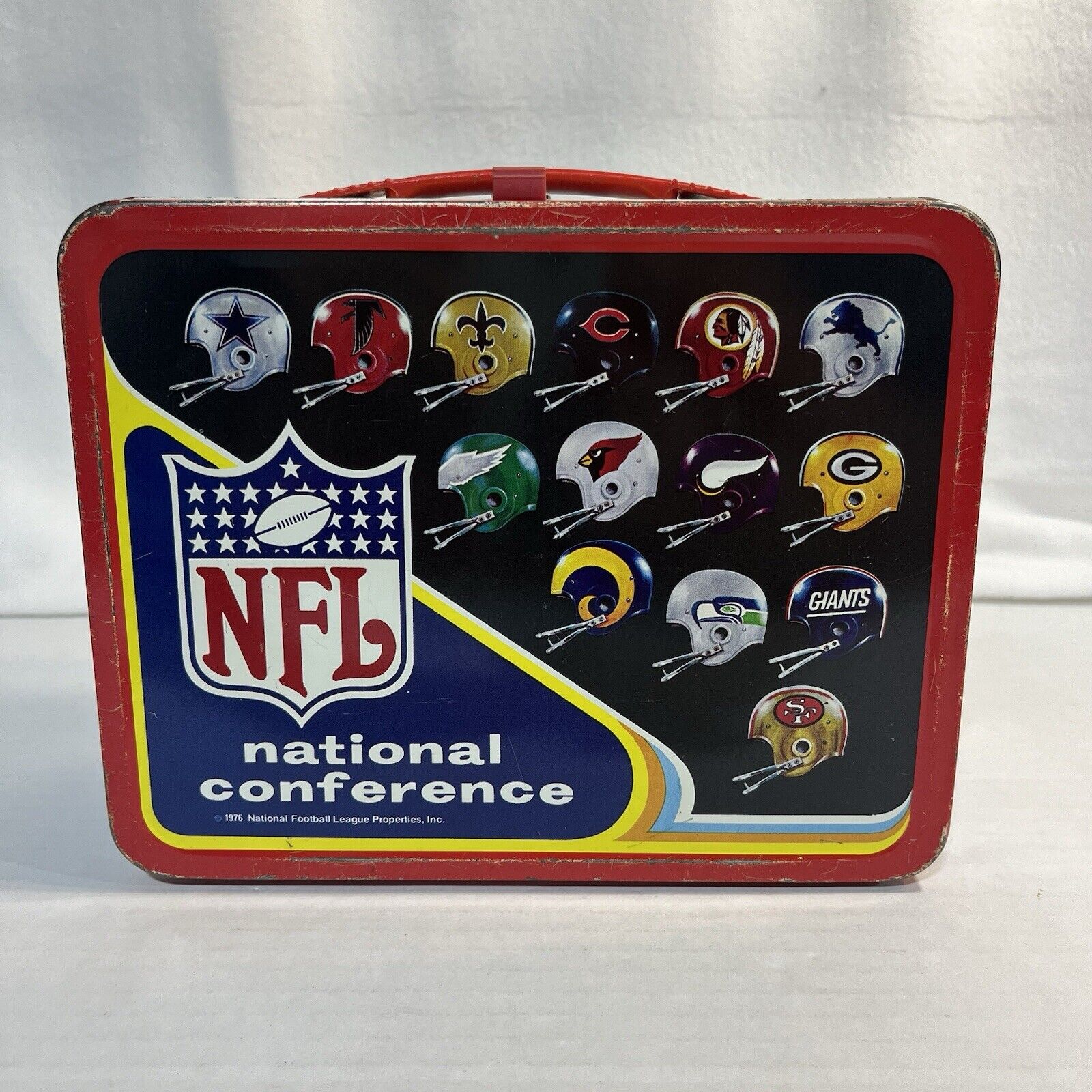 Vintage 1976 NFL Metal Lunchbox NO Thermos King- NFC & AFC