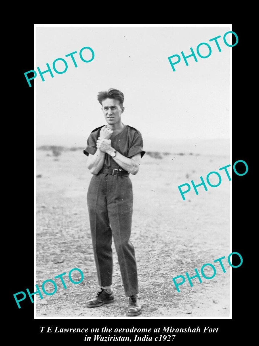 OLD LARGE HISTORIC PHOTO BRITISH MILITARY HERO T E LAWRENCE IN INDIA c1927