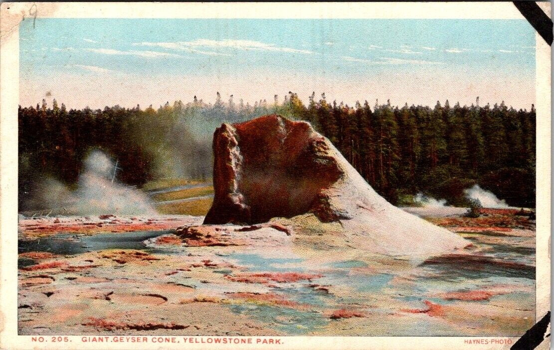 Vintage Postcard: Giant Geyser Cone Yellowstone Park -Haynes Photo  - A37