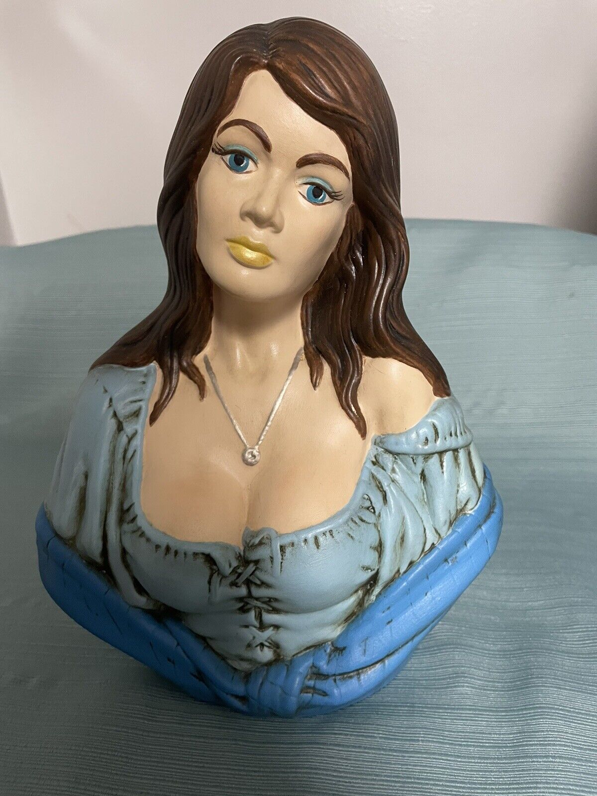 Vintage 1972 Holland Mold Pirate Gypsy Wench Bust Ceramic Statue