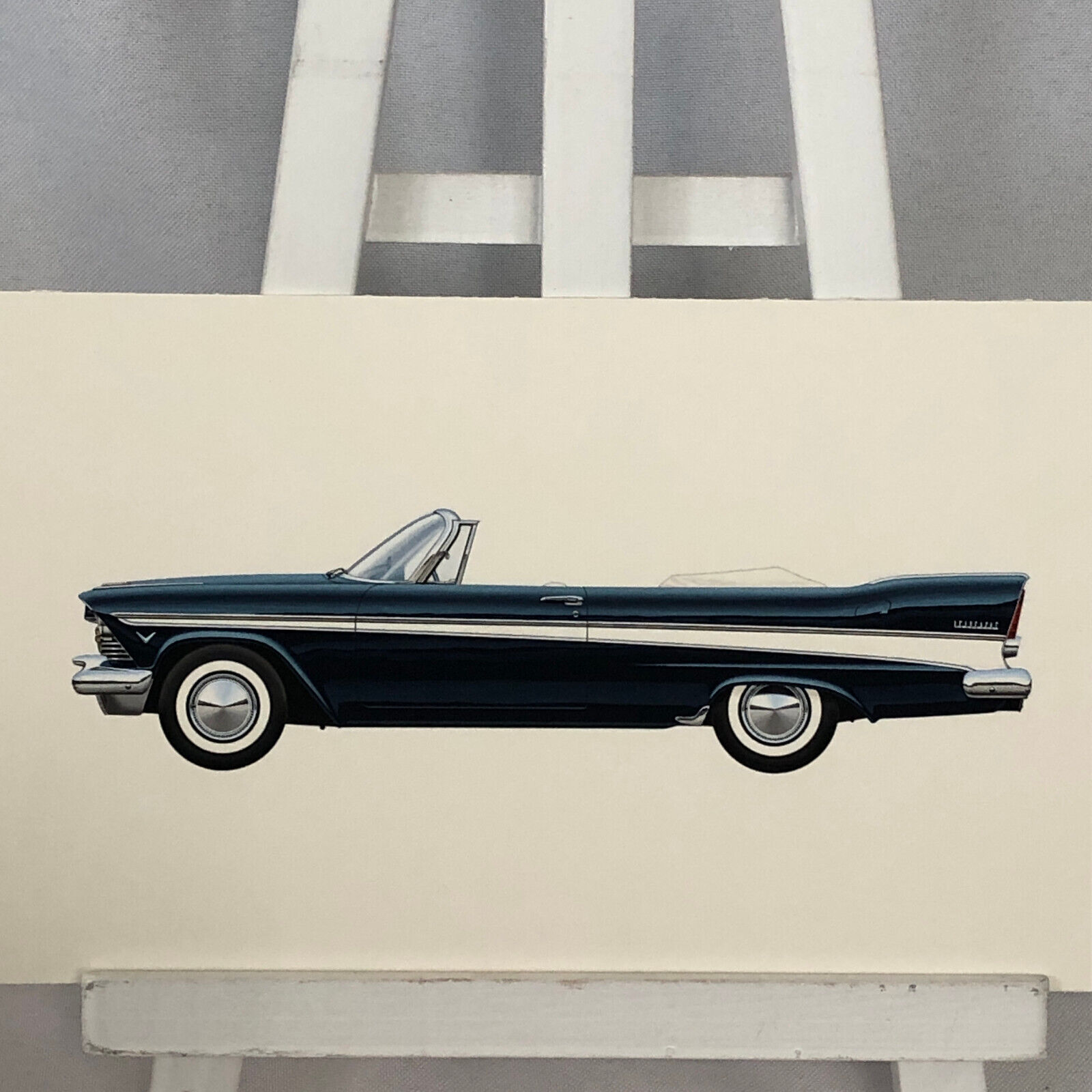 1957 Plymouth Belvedere Convertible Car Illustration Art Drawing Hand Drawn