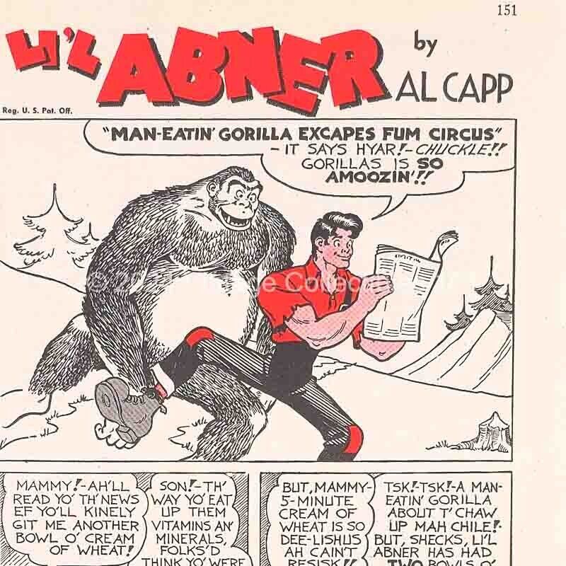 1942 Cream of Wheat Hot Breakfast Cereal Lil Abner Al Capp comic art vintage ad