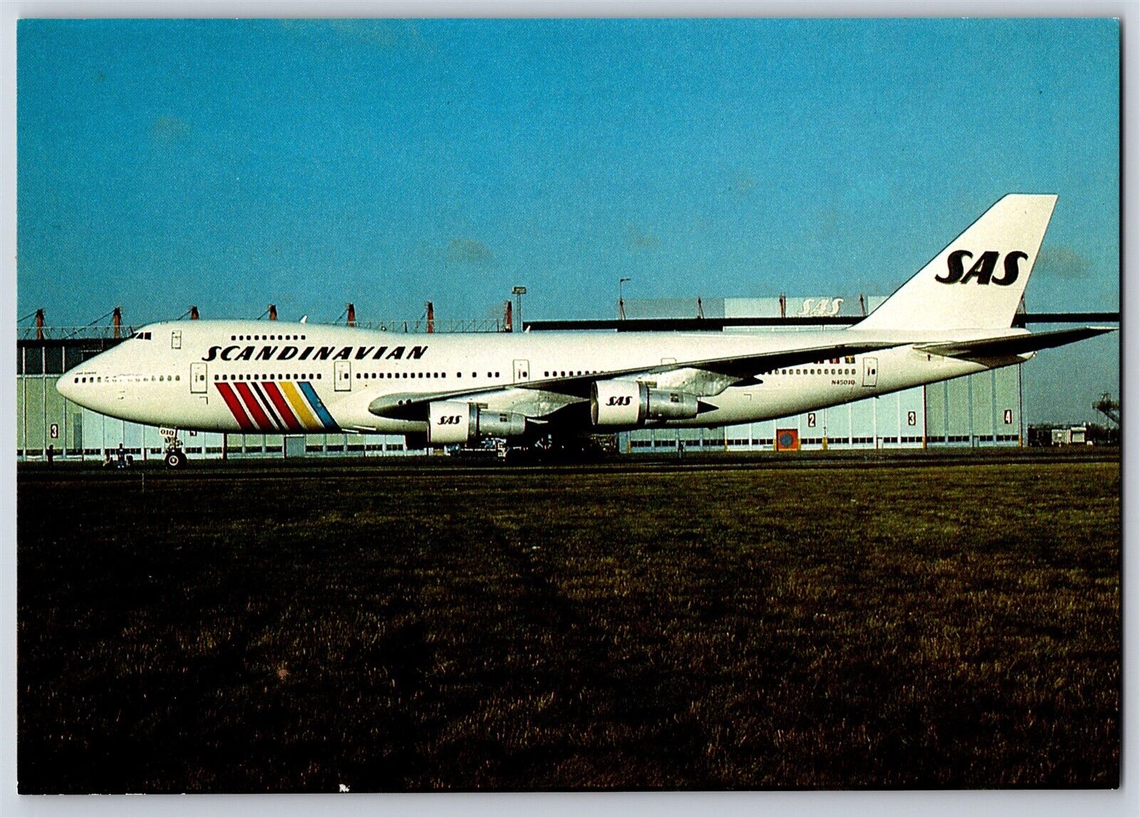 Airplane Postcard SAS Scandinavian Airlines Boeing 747-238B BO22