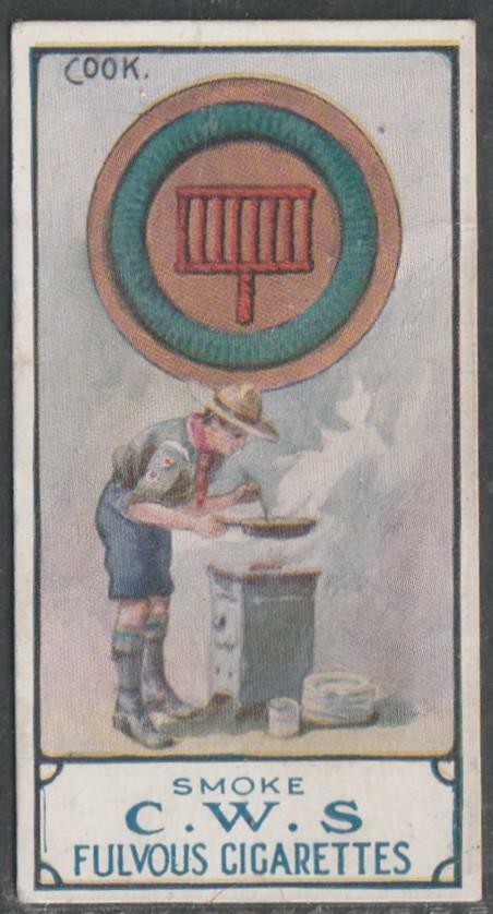 CWS Boy Scouts, Fulvous Cigarettes, 1912, No 8, Cook (very rare)