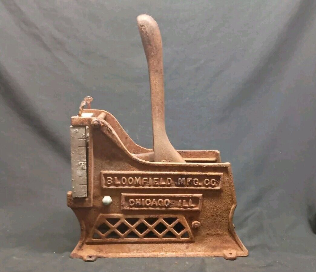 Vintage Cast Iron Bloomfield Mfg. Potato Cutter French Fry Chicago IL.
