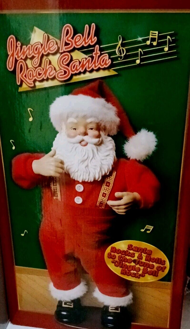 Vtg 1998 Jingle Bell Rock Santa Claus Christmas Collectible Animate ACDC adaptor