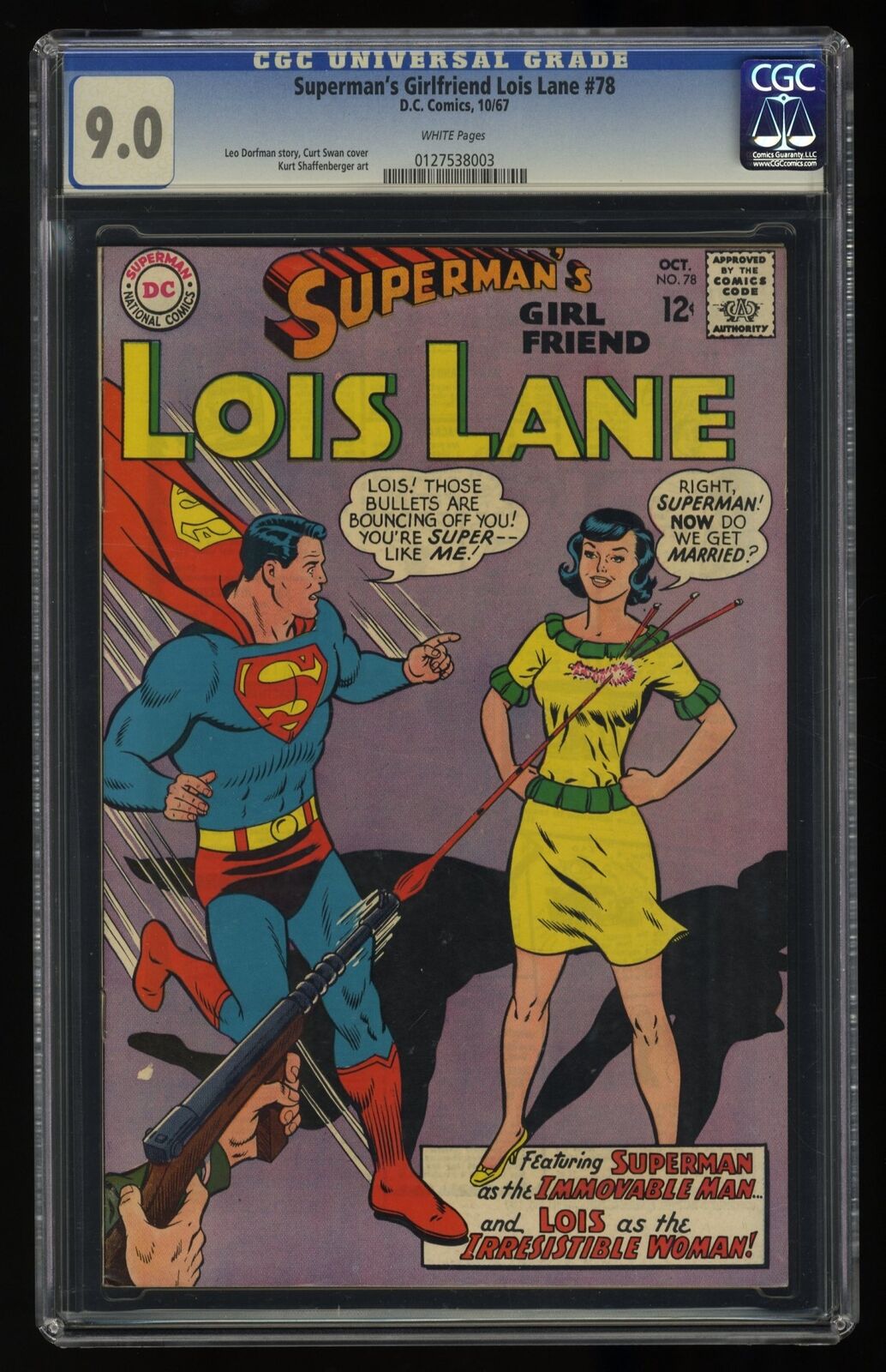 Superman's Girl Friend, Lois Lane #78 CGC VF/NM 9.0 White Pages DC Comics 1967