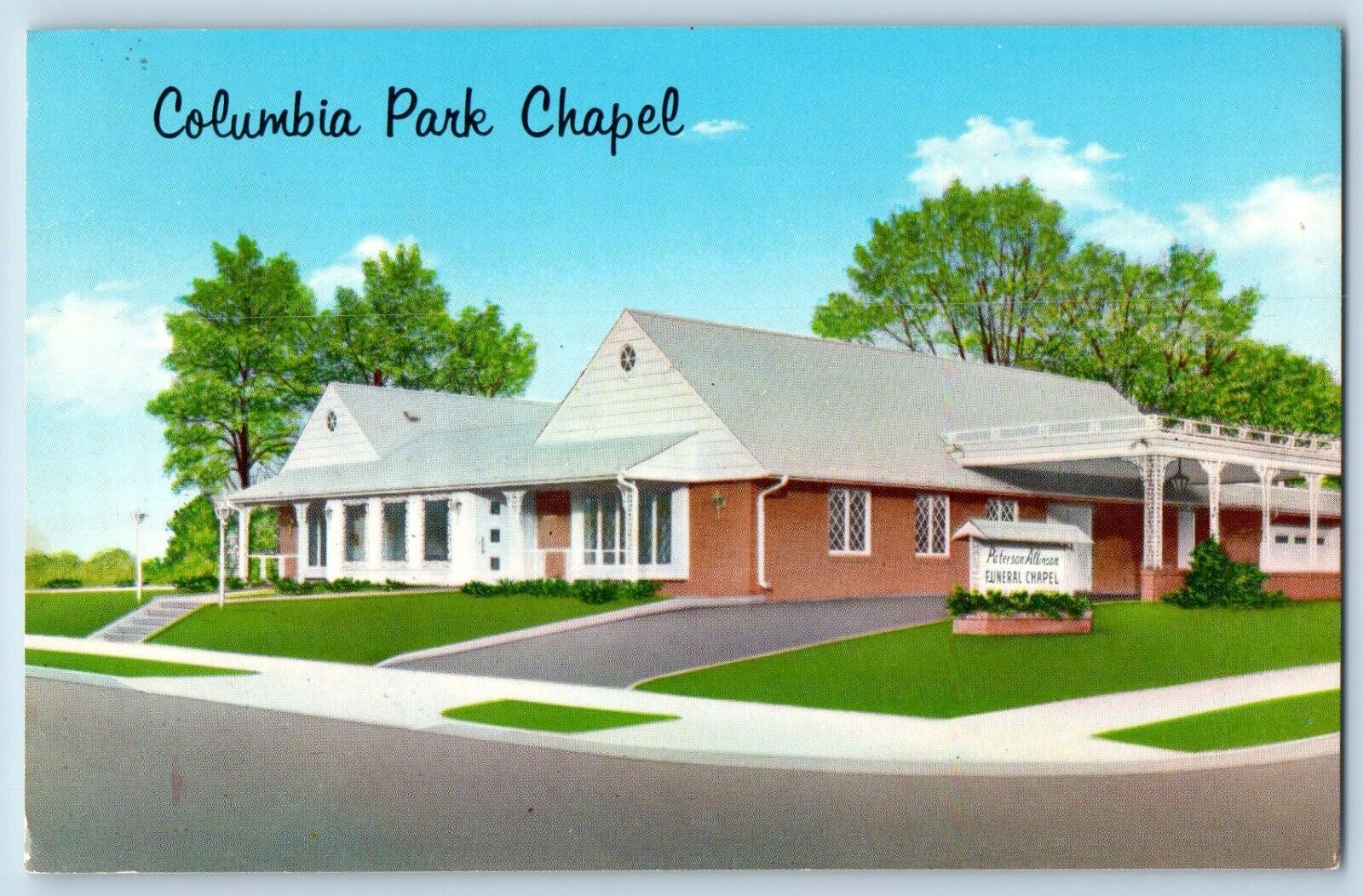 Minneapolis Minnesota MN Postcard Columbia Park Funeral Chapel Peterson c1960's