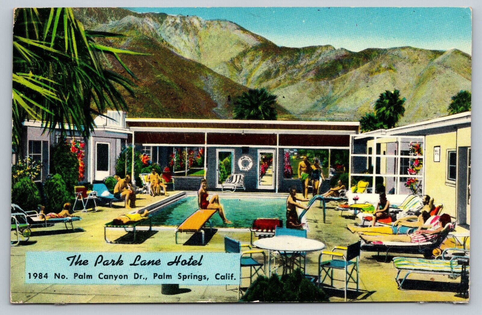 Park Lane Hotel Showing Mountain Palm Springs California CA Postcard