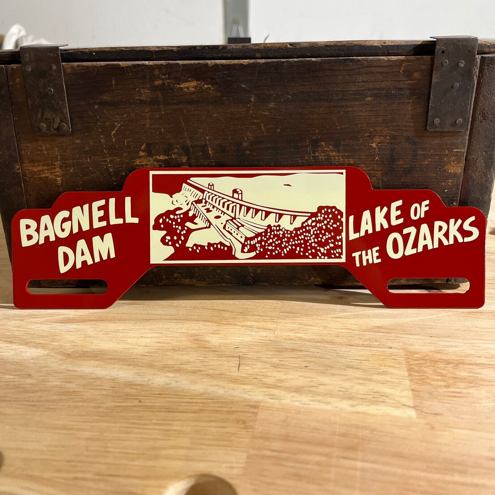 Bagnell Dam Lake Of The Ozarks Metal License Plate Topper Sign Tag Topper