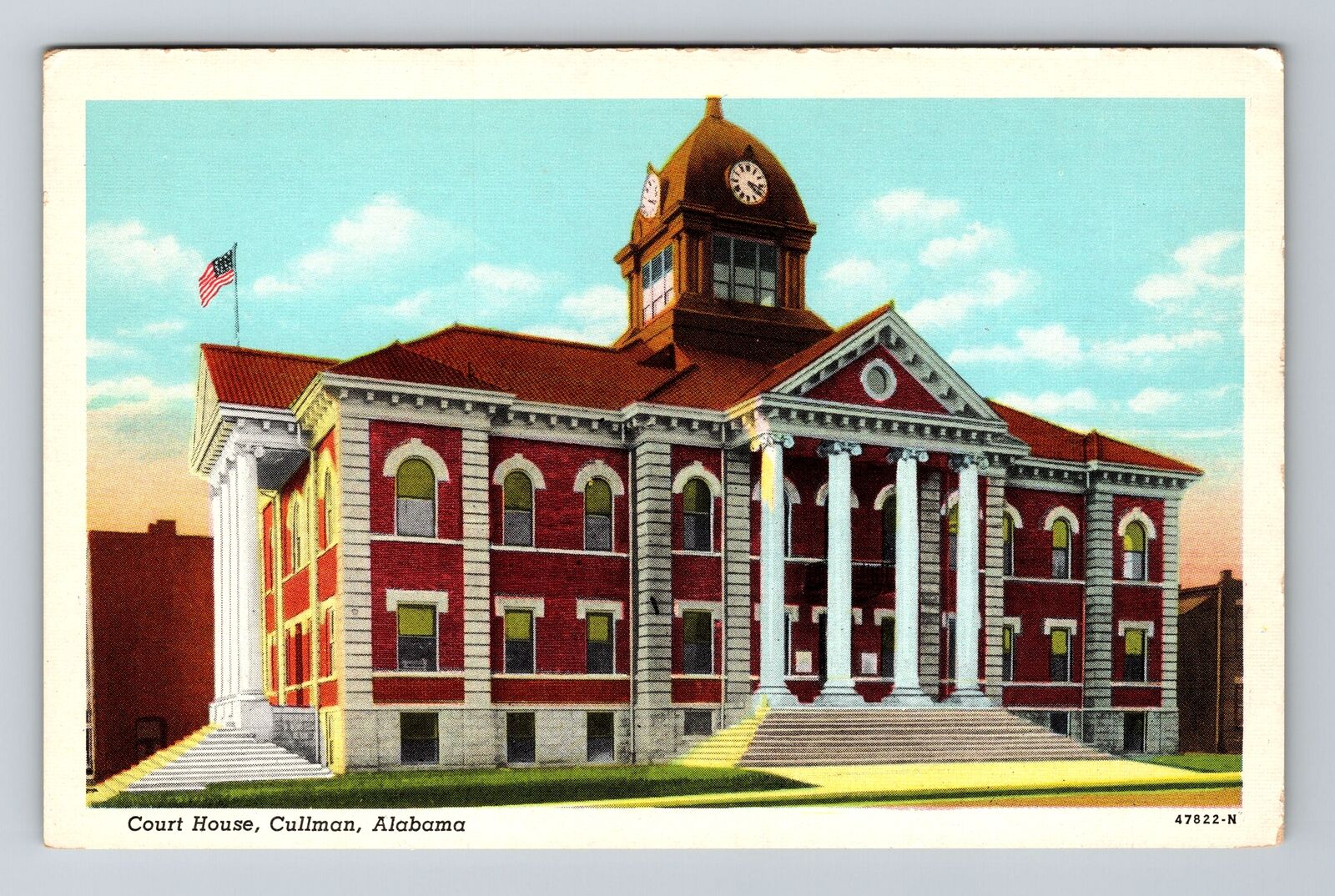 Cullman AL-Alabama, Court House, Antique Vintage Souvenir Postcard