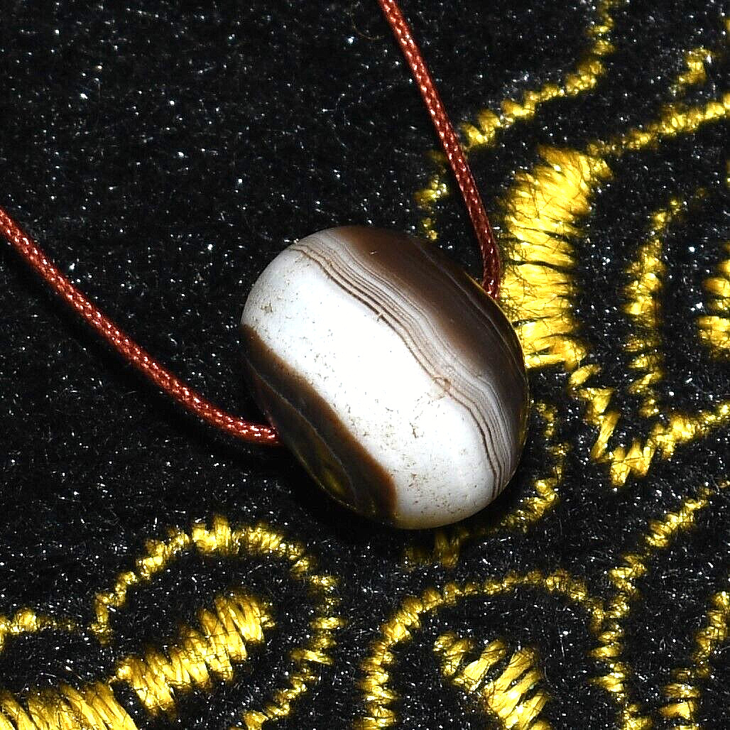 Ancient Babagoria Sulaimani Banded Agate Stone Bead Circa early 12th Century