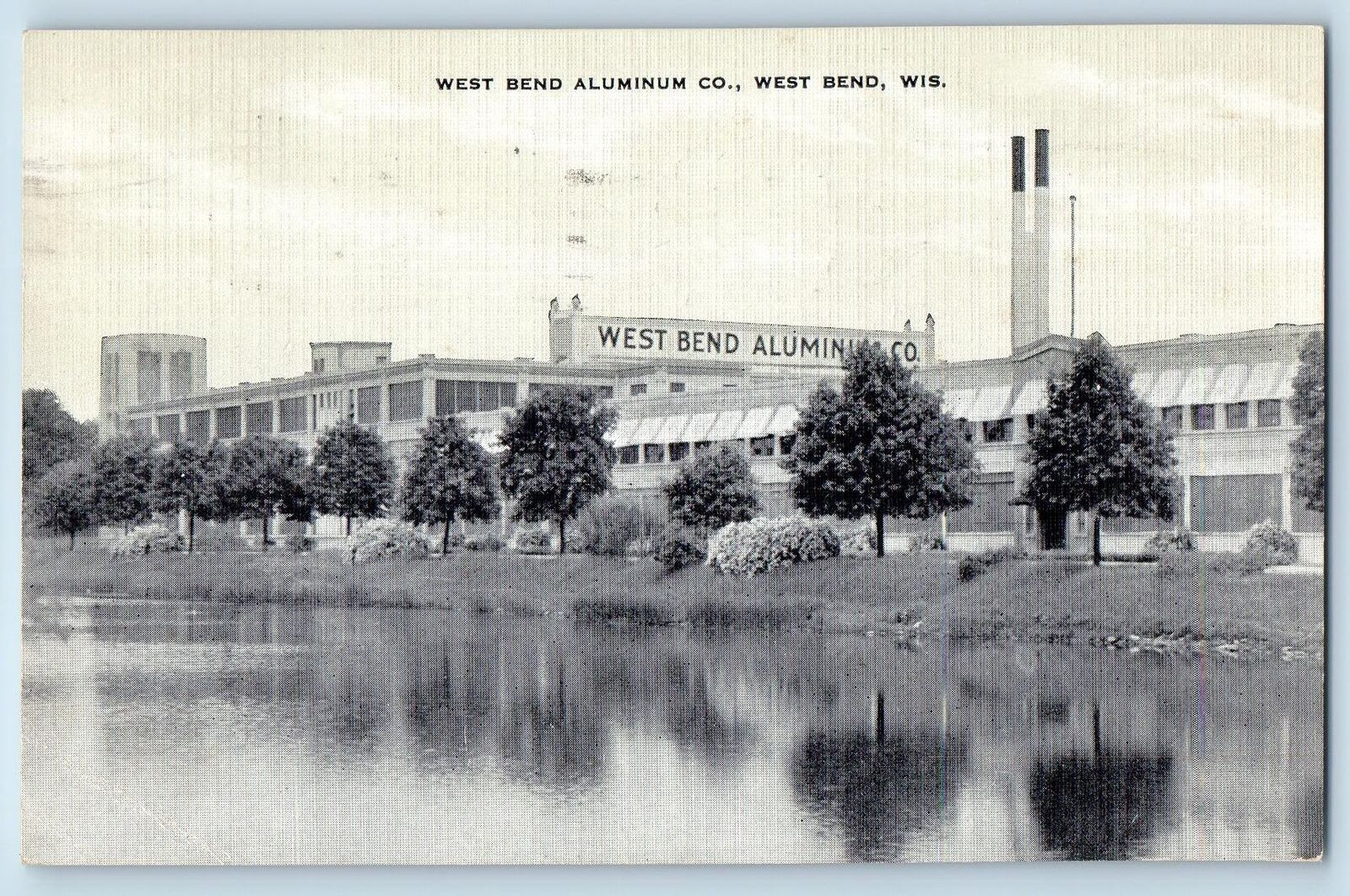 1942 West Bend Aluminum Co., Building Factory Wisconsin WI Postcard