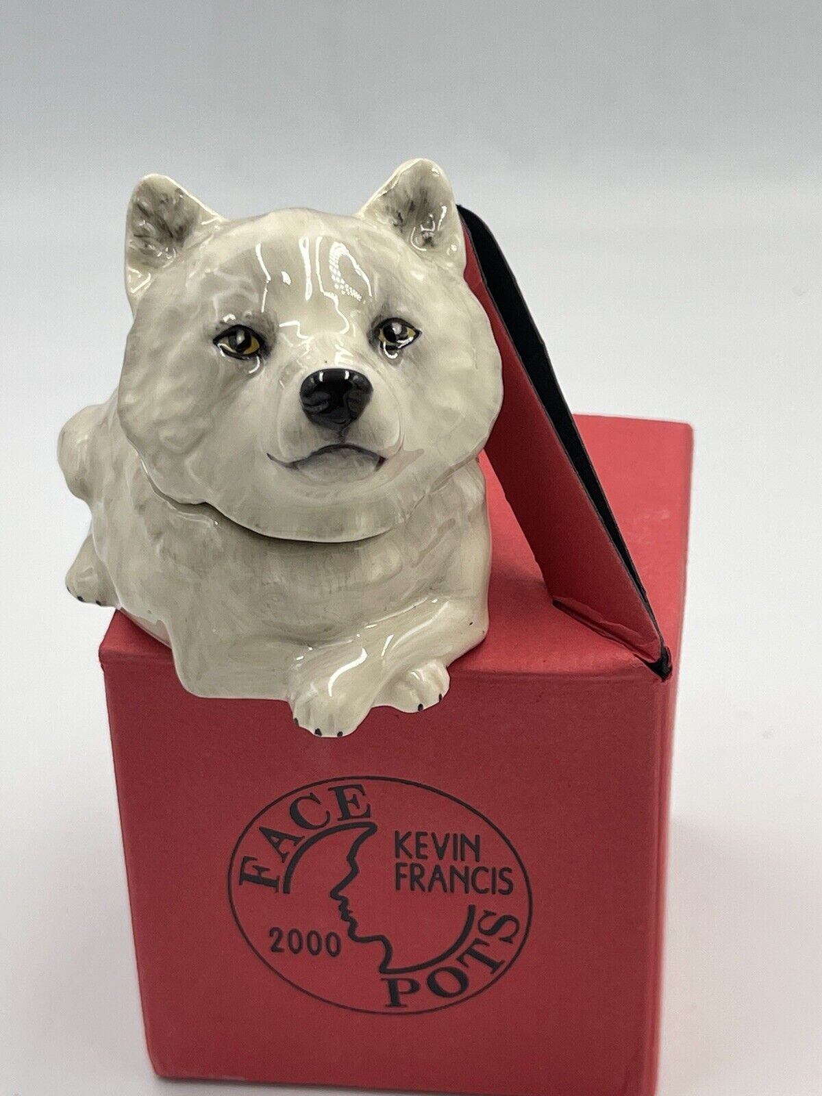 Kevin Francis Face Pot The White Wolf Limited Edition Numbered NIB Trinket Box