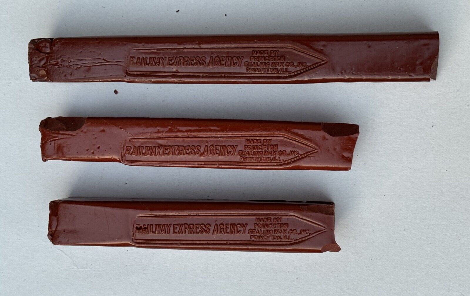 Vtg RAILWAY EXPRESS AGENCY Sealing Wax Sticks By Princeton Sealing Wax Co