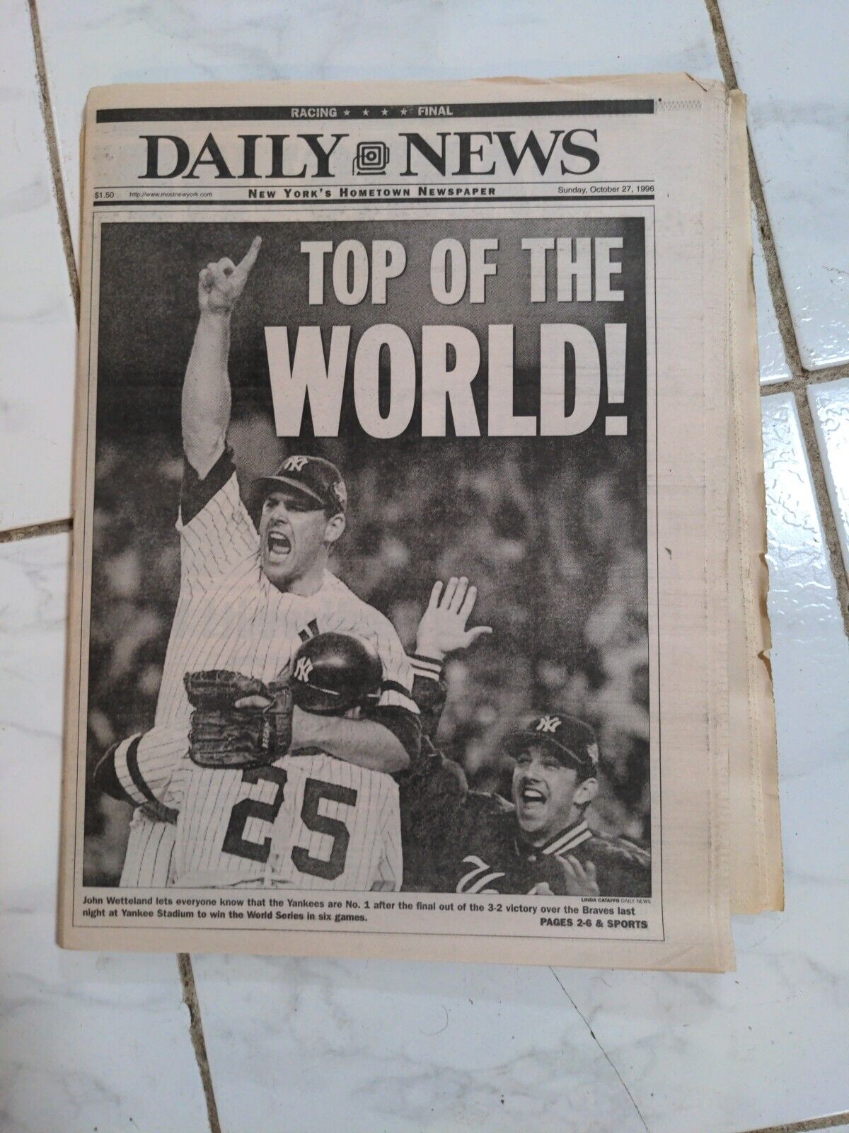 Daily News Sunday October 27 1996 - Top of the World Champs