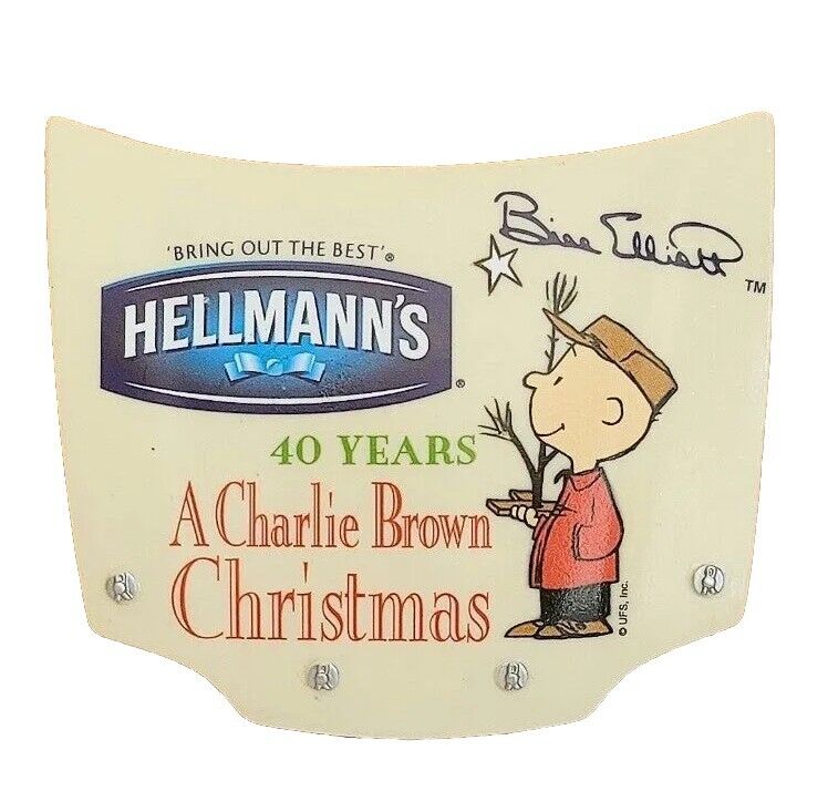 Vintage Bill Elliott Charlie Brown Christmas Hellman's Car Hood Magnet