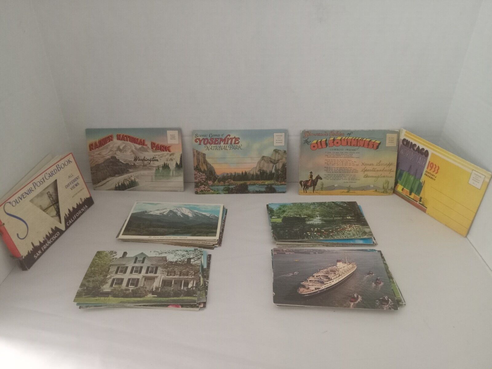 Vintage Postcards Lot Of 94, Also Lot Of 4 Souvenir Fold Outs, Real Photos 