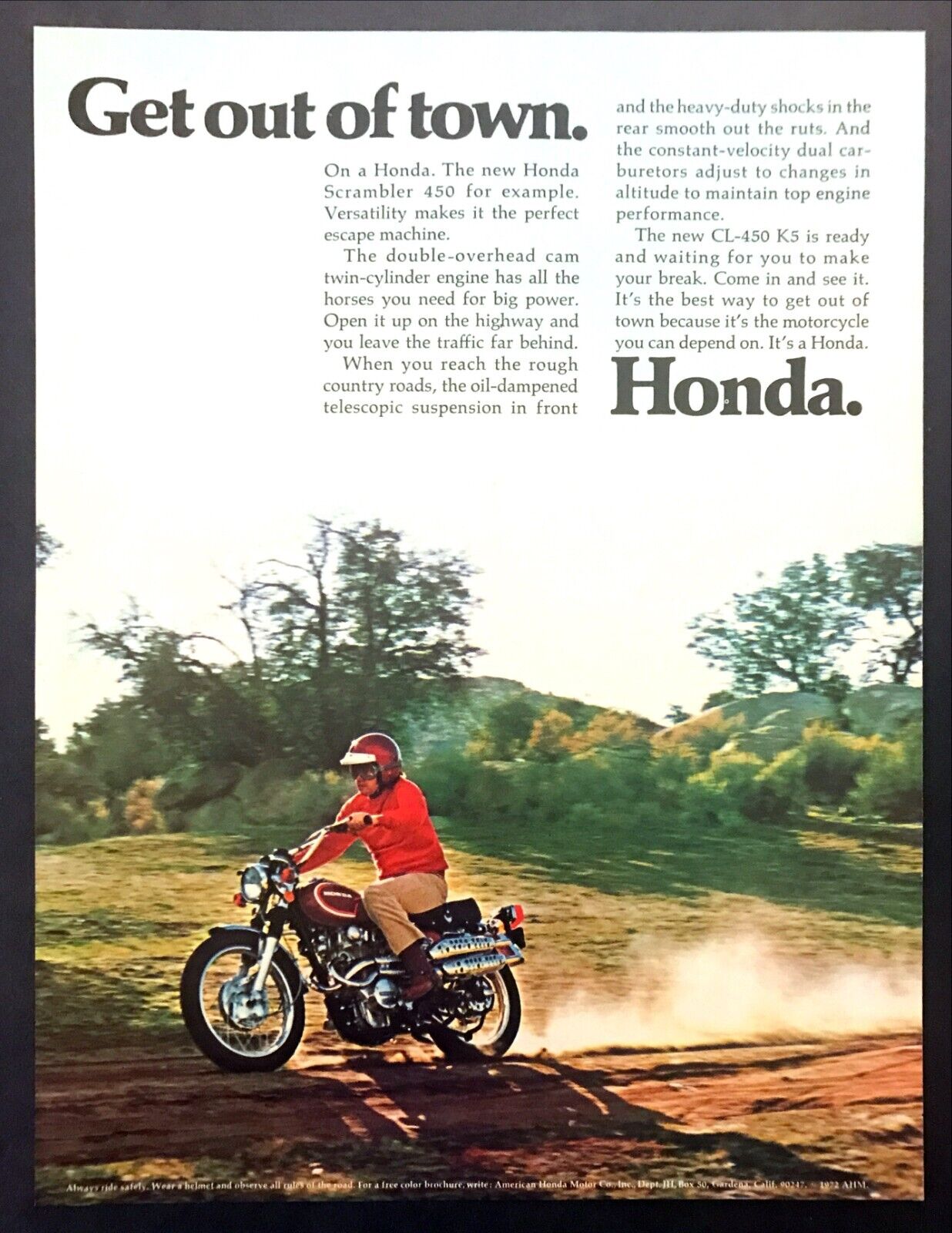 1972 Honda Scrambler 450 Motorcycle photo \
