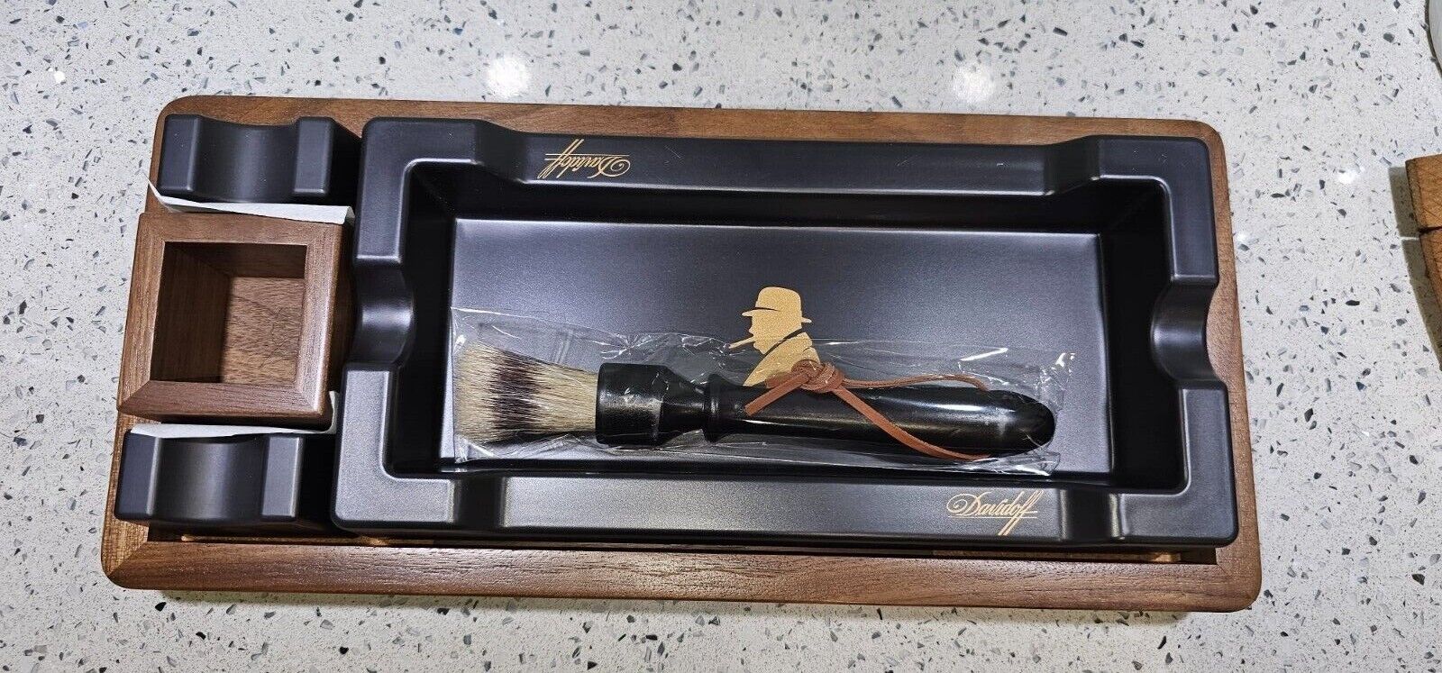 Davidoff Winston Churchill Set- Ashtray, Cigar & Matcholder, Brush And Tray New 