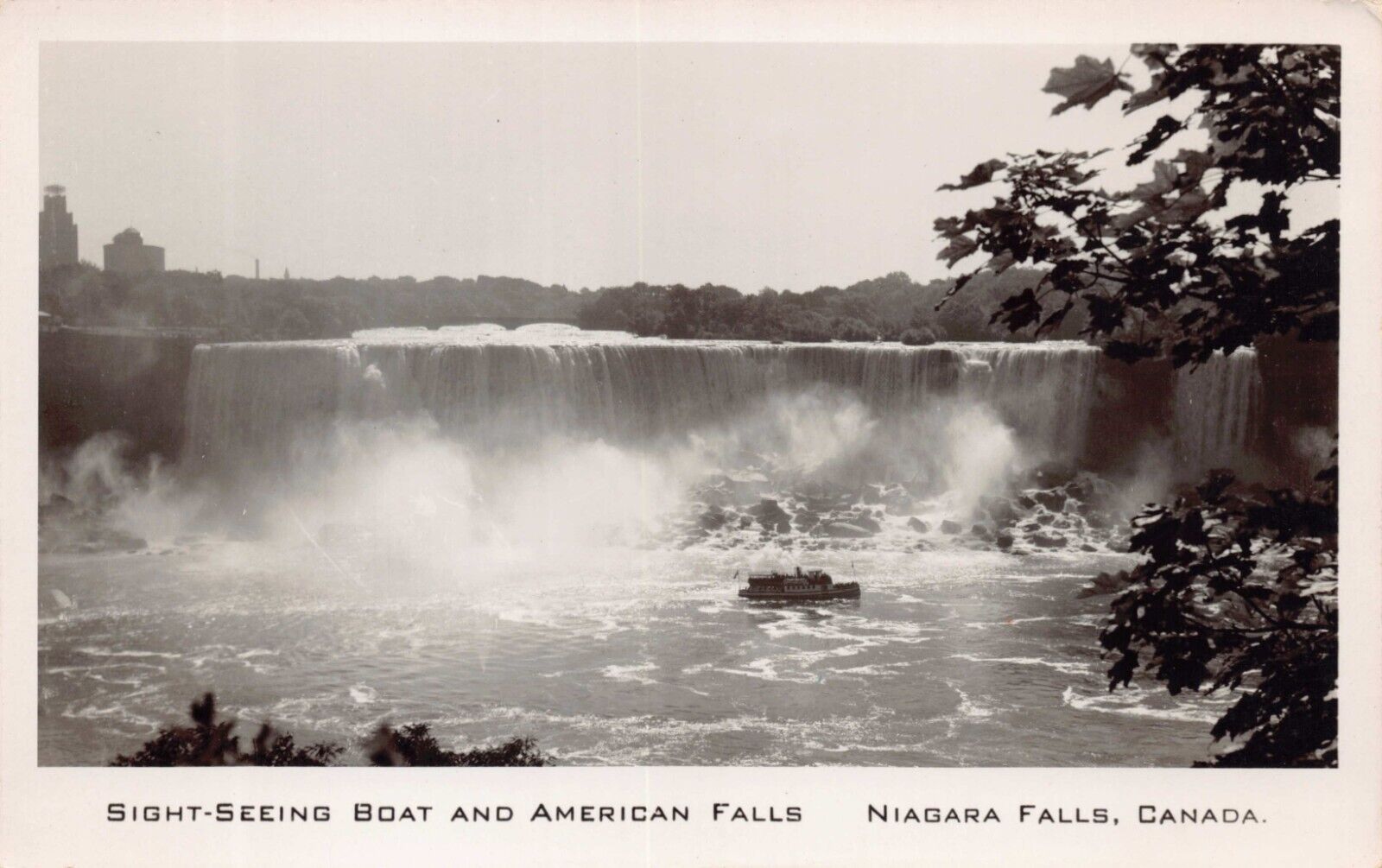 RPPC Sight-Seeing Boat American Falls Niagara Unknown Pic Vintage Postcard CP374
