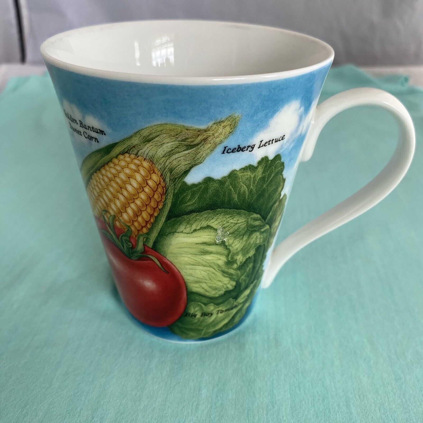 Burpee Seed Coffee Mug 125th Anniversary Collectible Floral &Veggies 2001 Cup